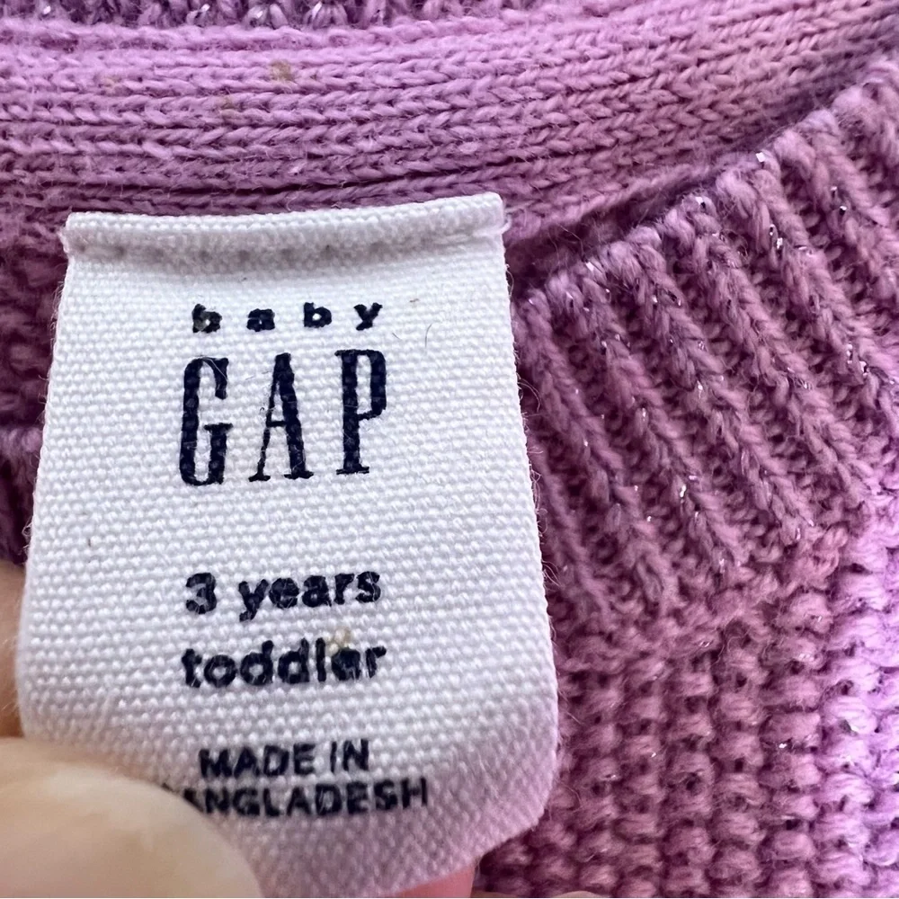 Baby Gap Metallic Sparkle Knit Top Size 3T Lavender